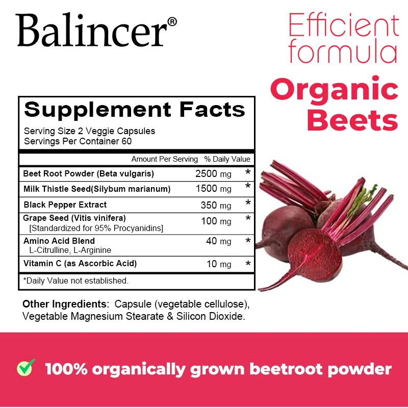 Organic Herbal Extracts Supplement, With Black Pepper Extract, Vitamin C, Capsules