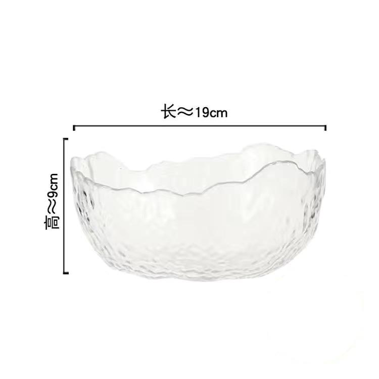 Салатница в скандинавском стиле, прозрачная посуда, раскрашенное золотом стекло, салатница, миска для фруктов, практичная кухонная утварь