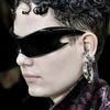 1PC Plastic Future Technology Alien Conjoined Sunglasses  New Style Personalized and Avant Garde