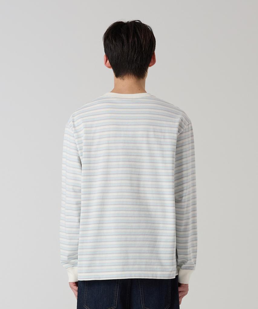 CHAMPION Loose Fit Striped Long Sleeve T-Shirt Ecru