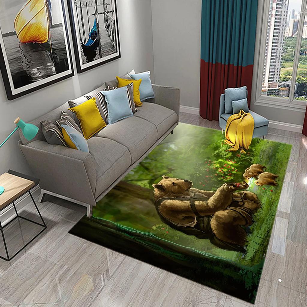 3D Прекрасный Лесной Ковер с Дикой Природой для Кухонного Коврика Ковер для Спальни Гостиной Длинный Прикроватный Коврик Ковер для Прихожей Входной Коврик