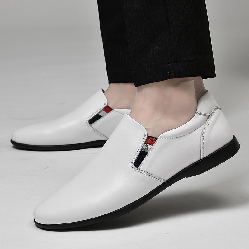 Высококачественная мужская обувь из натуральной кожи ручной работы, итальянские брендовые мокасины класса люкс, легкая повседневная обувь, белые нескользящие туфли для вождения