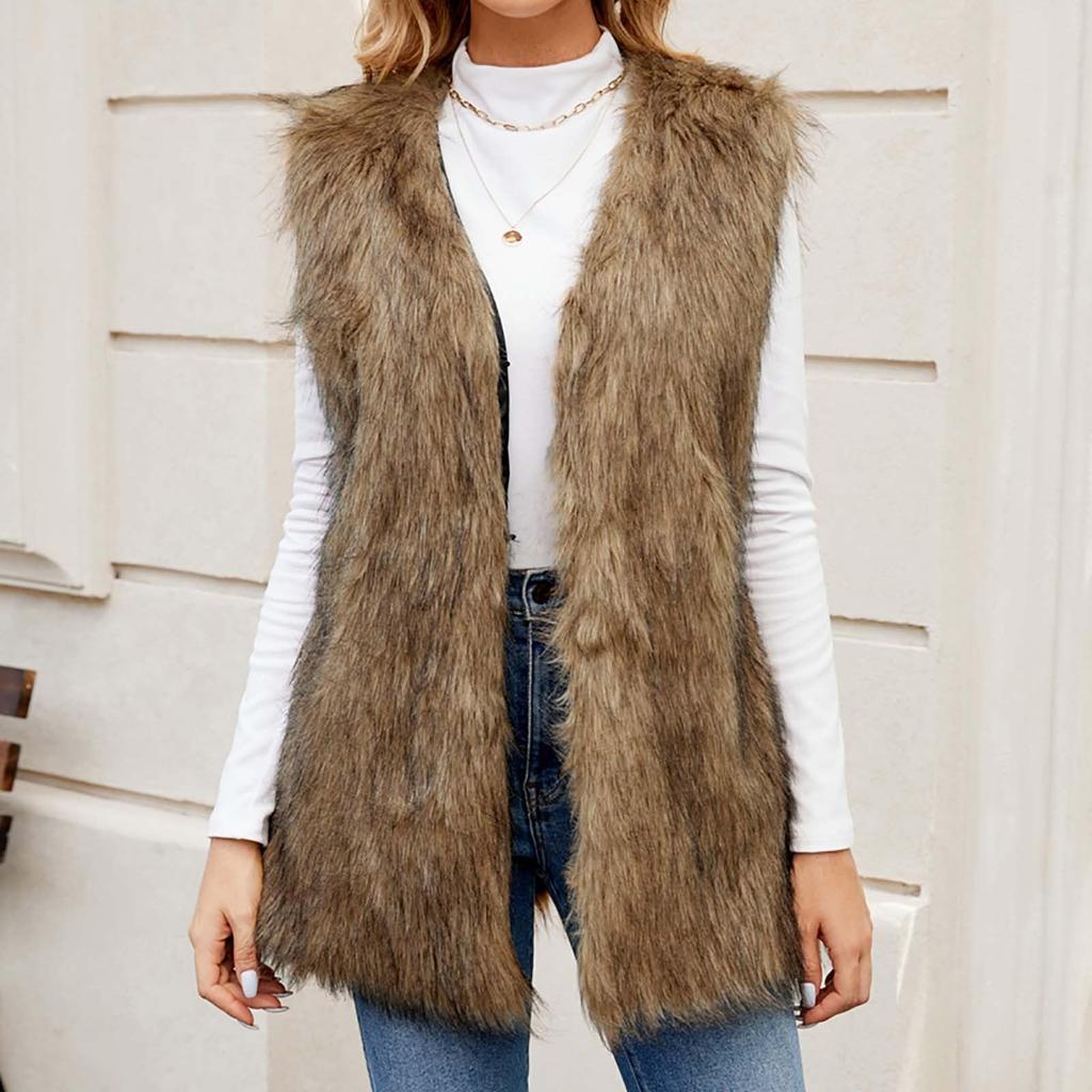 Women's V-neck Faux  Vest Top Faux Vest Coat