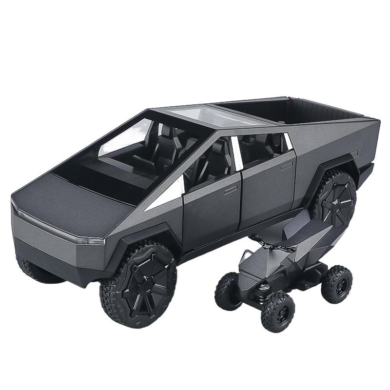 1/32 Tesla Cybertruck Пикап Сплав Литье под давлением Модель Автомобиля Звук и Свет Хобби Коллекция Декорация для Витрины Детская Игрушка Украшения Подарок