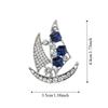 Zinc Zinc Alloy Rhinestone Sailboat Brooch Boat Badge Suit Lapel Pin Suit Collar Pin  Jewelry Accessories
