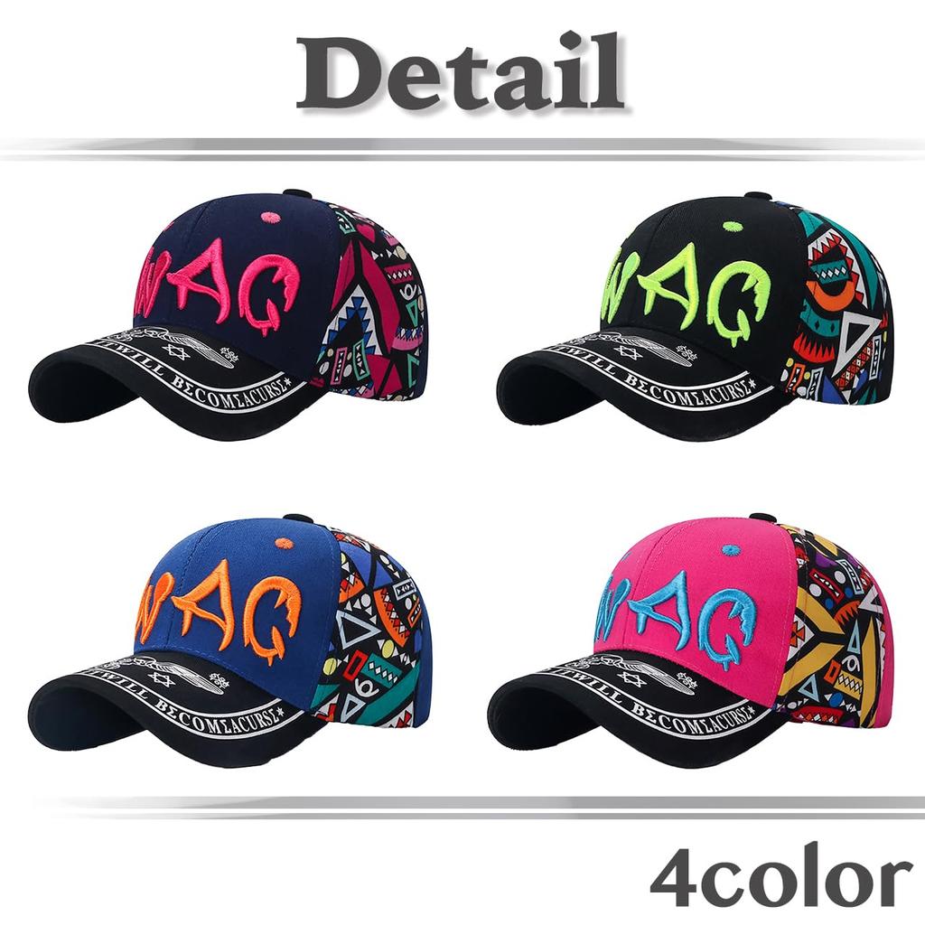 Monogram Embroidered Cap Design Street Fashion Stylish CZ805 [White Fang] Men's Women's (Rose)
