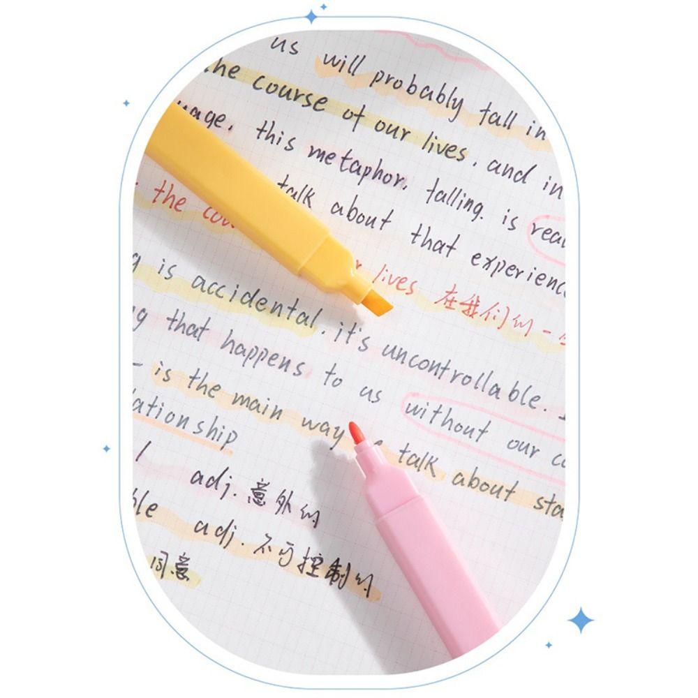 6PCS/Set Painting Graffiti Highlighter Pen Oblique Soft Tip Fluorescent Pen  Student Gift