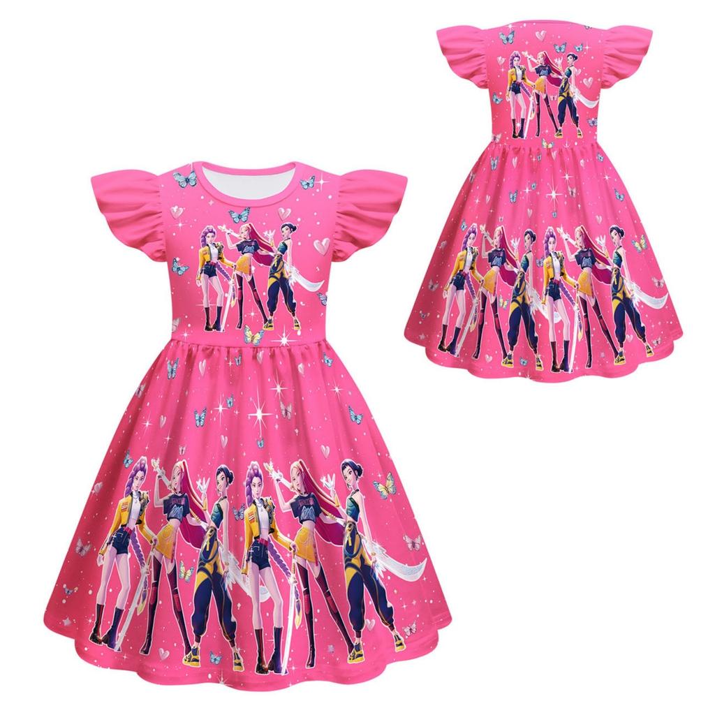 Платье для девочек Ведьма Платье с рукавами-крылышками для девочек Детская А-силуэтная юбка