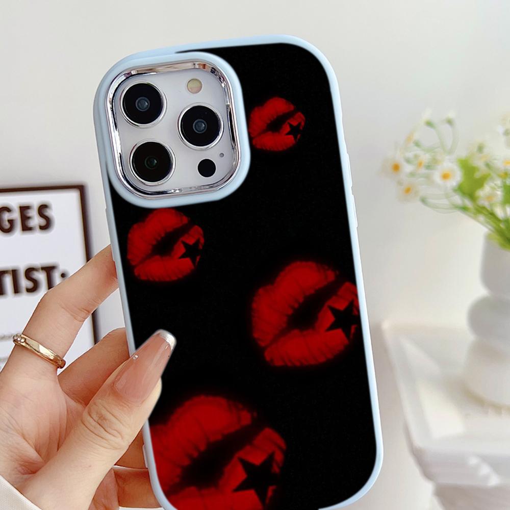 LZ19 Lips Kiss Art Soft Phone Case for Samsung S24 Ultra S23 Plus S21 FE A16 A54 A34 A05s A06 Infinix Hot 40 30i Lens Protection Shockproof Cover