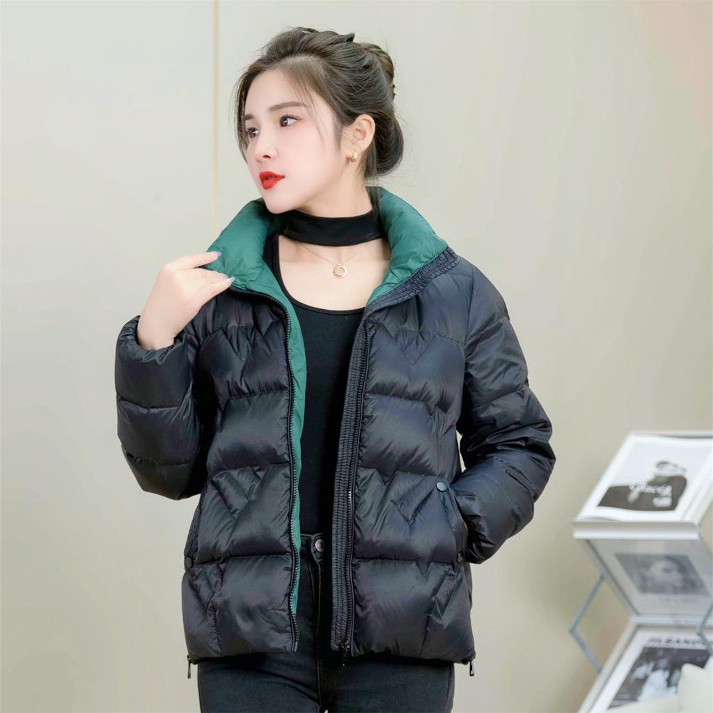 White duck down short down jacket stand-up collar fashion women's clothing winter warm jacket light and thin women's slim and thin