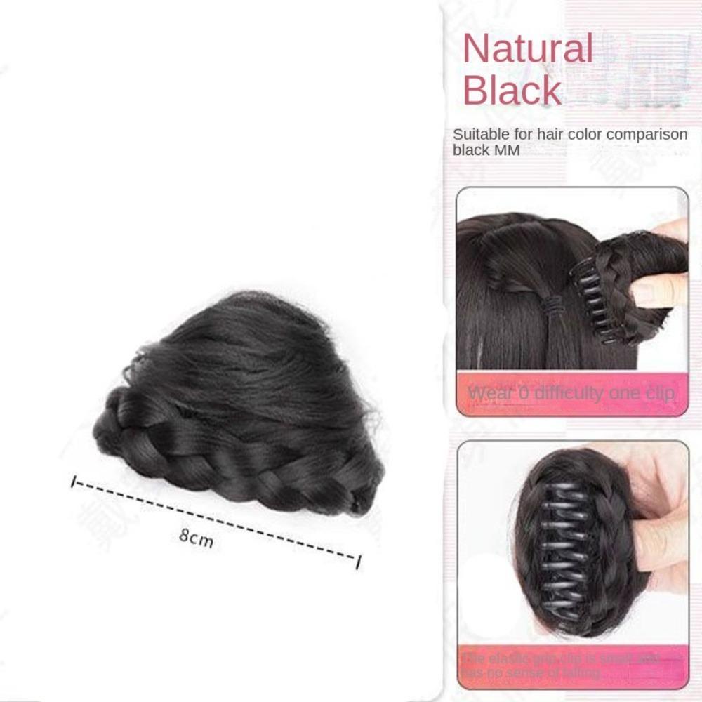 Natural Cat Ear Wig Bag Fluffy Cat's Ear Hair Bun Fashion Bun Head Wig  Hair Accessories