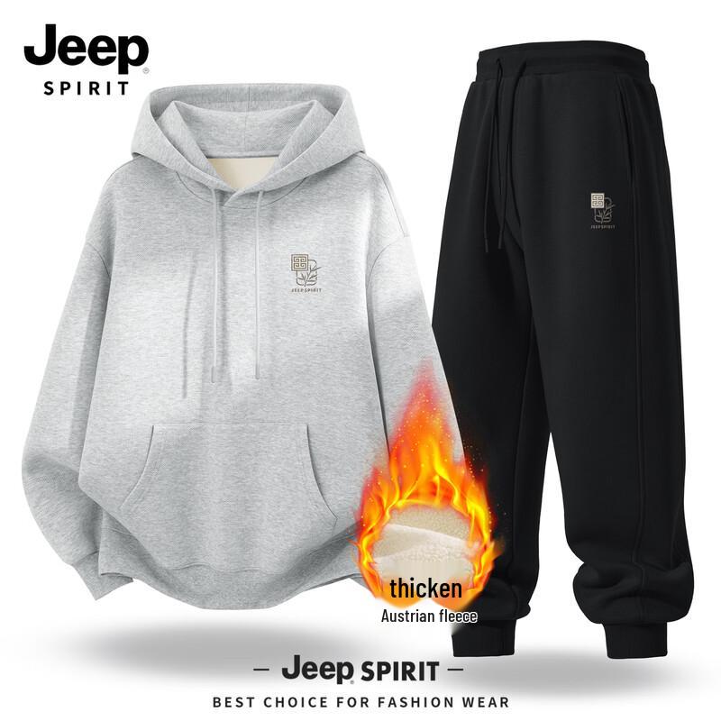 Мужской комплект: флисовая толстовка с капюшоном и спортивные штаны JEEP SPIRIT