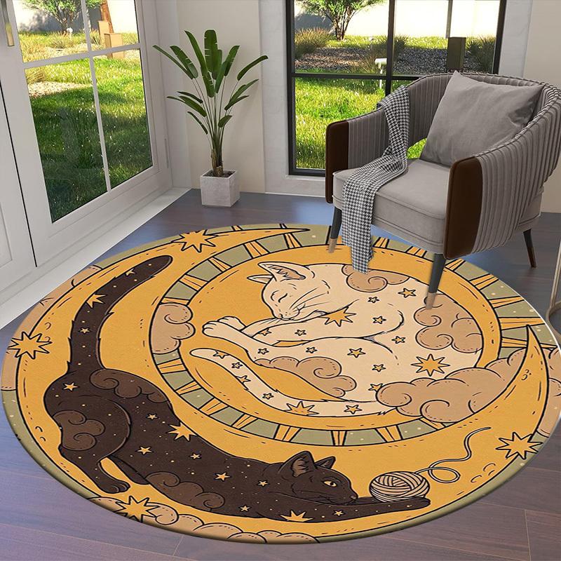 1pc Office Carpet Chair Mats Moonlit Cats Dream Perfect for Decorating Office Chairs, Living Rooms, Or Bedrooms
