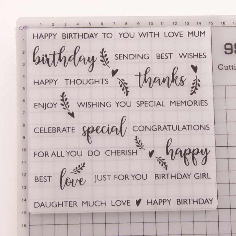 Пластиковая папка с тиснением «С Днем Рождения» для скрапбукинга «сделай сам», фотоальбом, декор для карт, художественный шаблон, подарок для торта, подарок