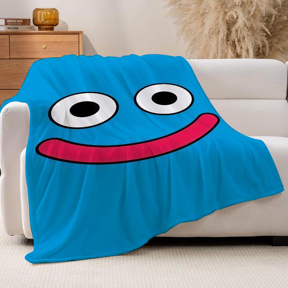Cute game S Slime D Dragon Q Quest Blanket For Sofa Office Bed Plane Travel Sleep Read Relax Camping Soft And Warm