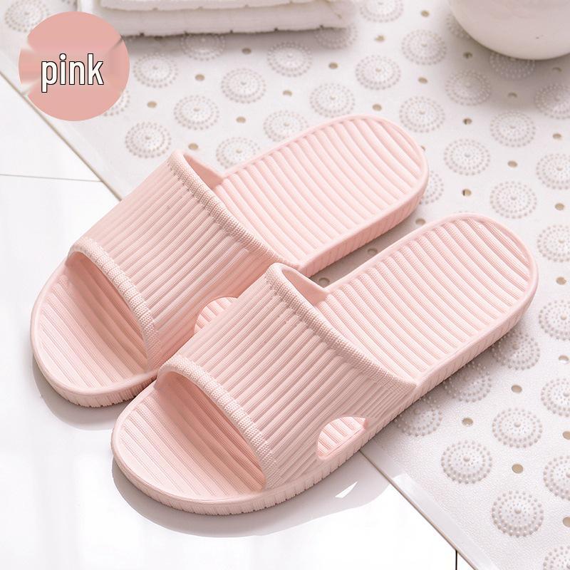Unisex Striped Summer Bathroom Slippers - Non-Slip Indoor Footwear for Home, Hotel, or Guest Use