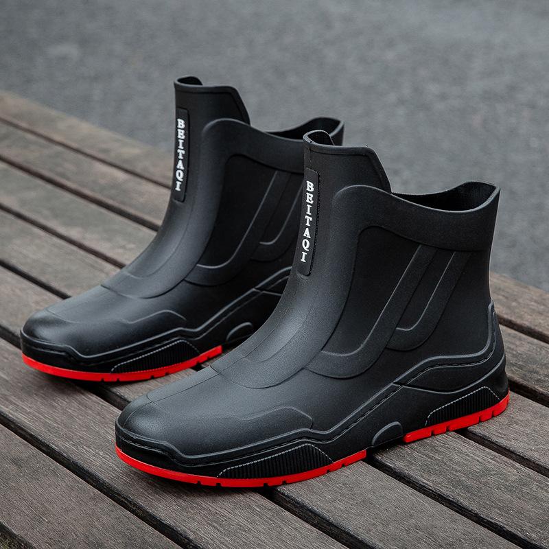 Men's Rain Boots Waterproof Shoes Fishing Husband Galoshes Man Garden Rubber Boot Indoor Kitchen Work Rain Boots Car Wash Boots