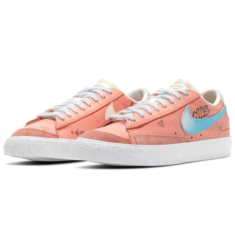 Nike Blazer Low '77 Doodle Yuanyang Swoosh Для Розовых Женских Кроссовок Обувь для Скейтборда DJ4281-641