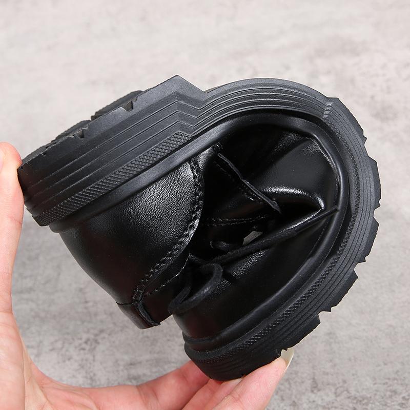 Spring British Style Student Girl Leather Shoes Full Black Office Business Lace Up Women Oxford