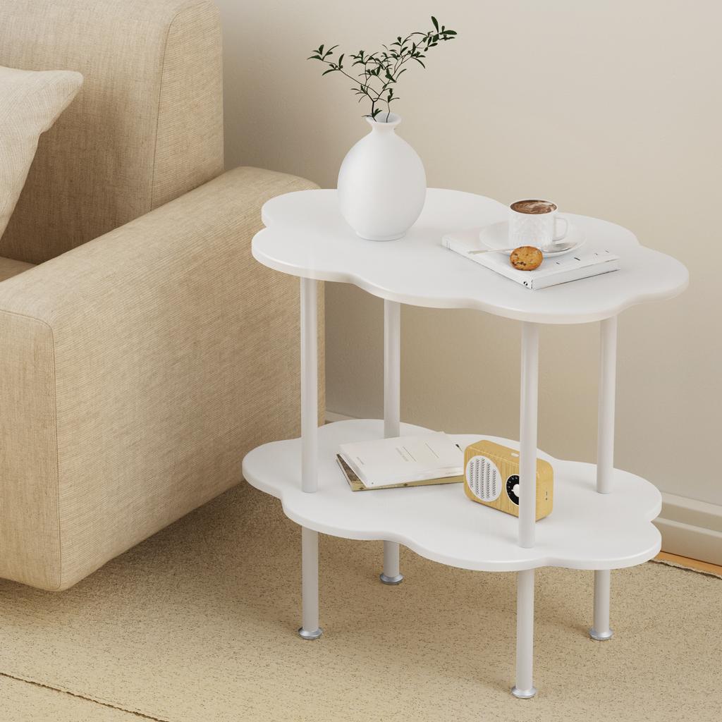 2-уровневый журнальный столик в форме цветка, современный, легкий, роскошный, стильный, небольшой журнальный столик для гостиной, портативный, бытовой, компактный, чайный столик