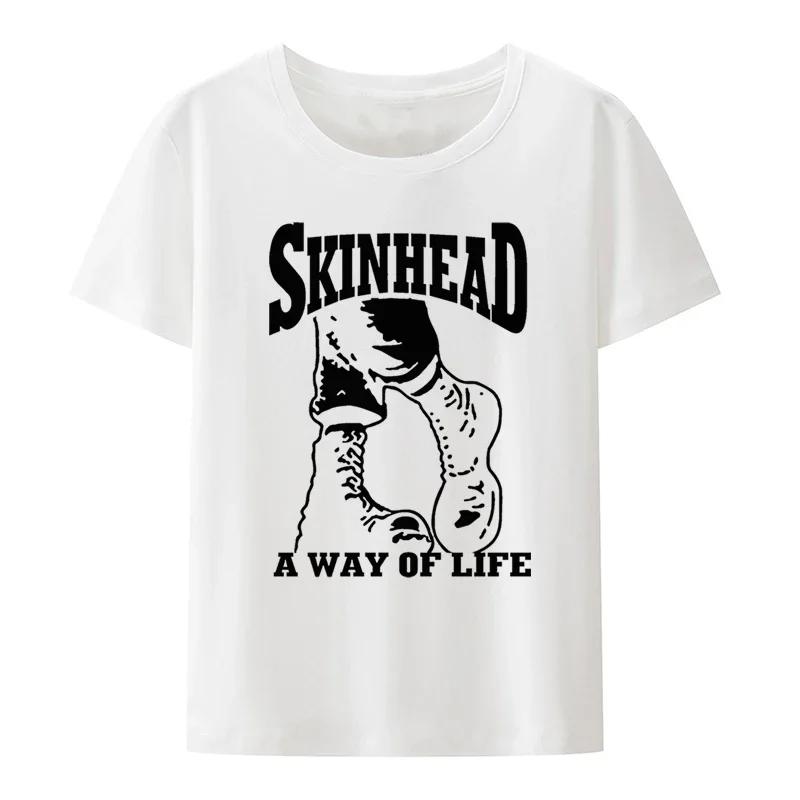 Забавная футболка Skinhead A Way of Life для мужчин и женщин с коротким рукавом, хипстерские графические футболки, модные хип-хоп-топы, мужская одежда