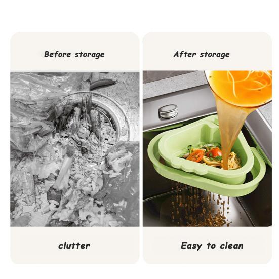 Sink Drain Basket With Fine Mesh Touchless Garbage Disposal Double-Layer Structure Sink