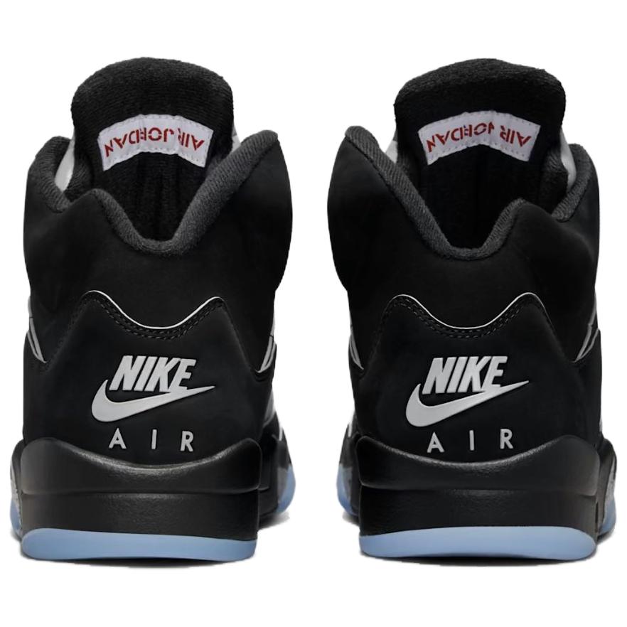 Air Jordan 5 Retro OG Black Metallic Reimagined Men Sneakers White Metallic-Silver Fire-Red HF3975-001