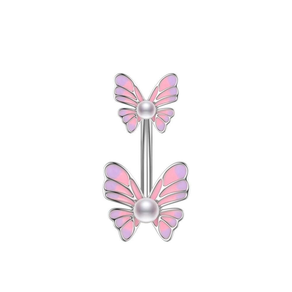 Sunflower Zircon Navel Ring Butterfly Heart Belly Button Ring Vintage Body Piercing Jewelry Girl