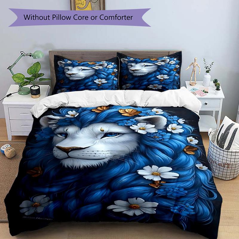 3pcs Fantasy Lion Artwork Duvet Cover Set -Includes 1 Duvet Cover and 2 Pillowcases, No Quilt Core, All-Season Home Decor yy251111158