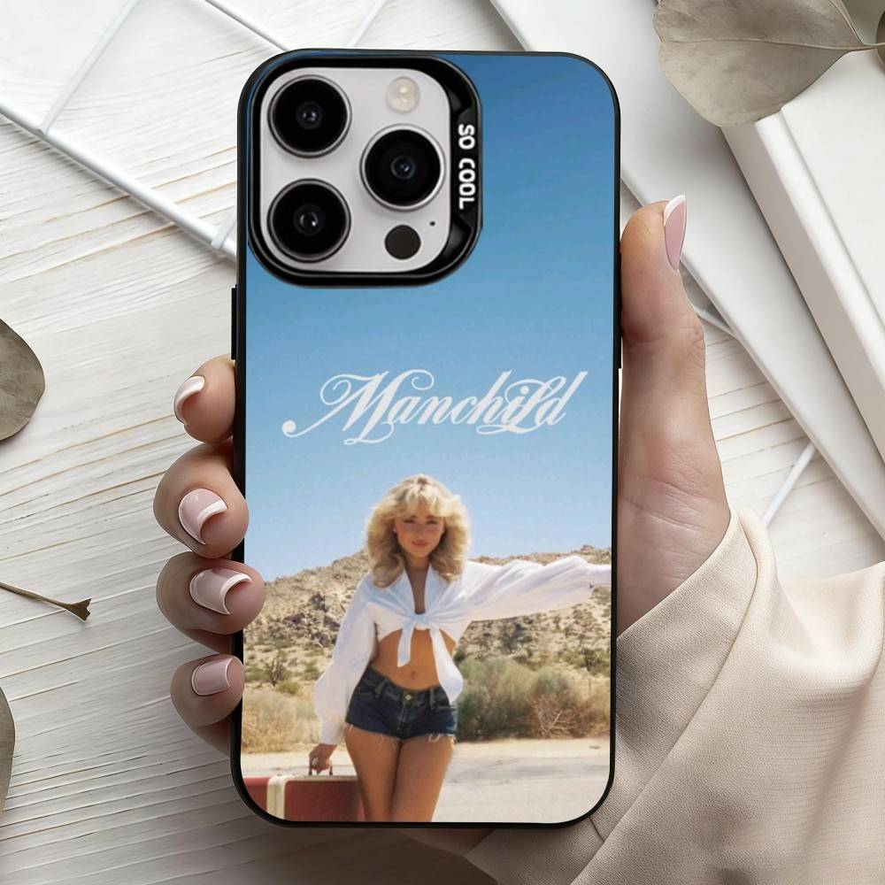 Чехол для телефона Singer S-Sabrina C-Carpenter Для iPhone 17, 16, 15, 14, 13, 12, 11 Plus, Pro Max Конфетный Посеребренный Внутренний Чехол