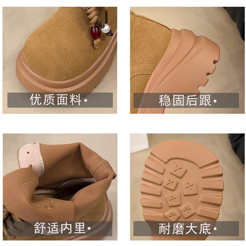 Темпераментные ботинки Мартин на толстой подошве женские 2025 новая осень британский стиль на шнуровке короткие ботинки маленькие ботинки на платформе