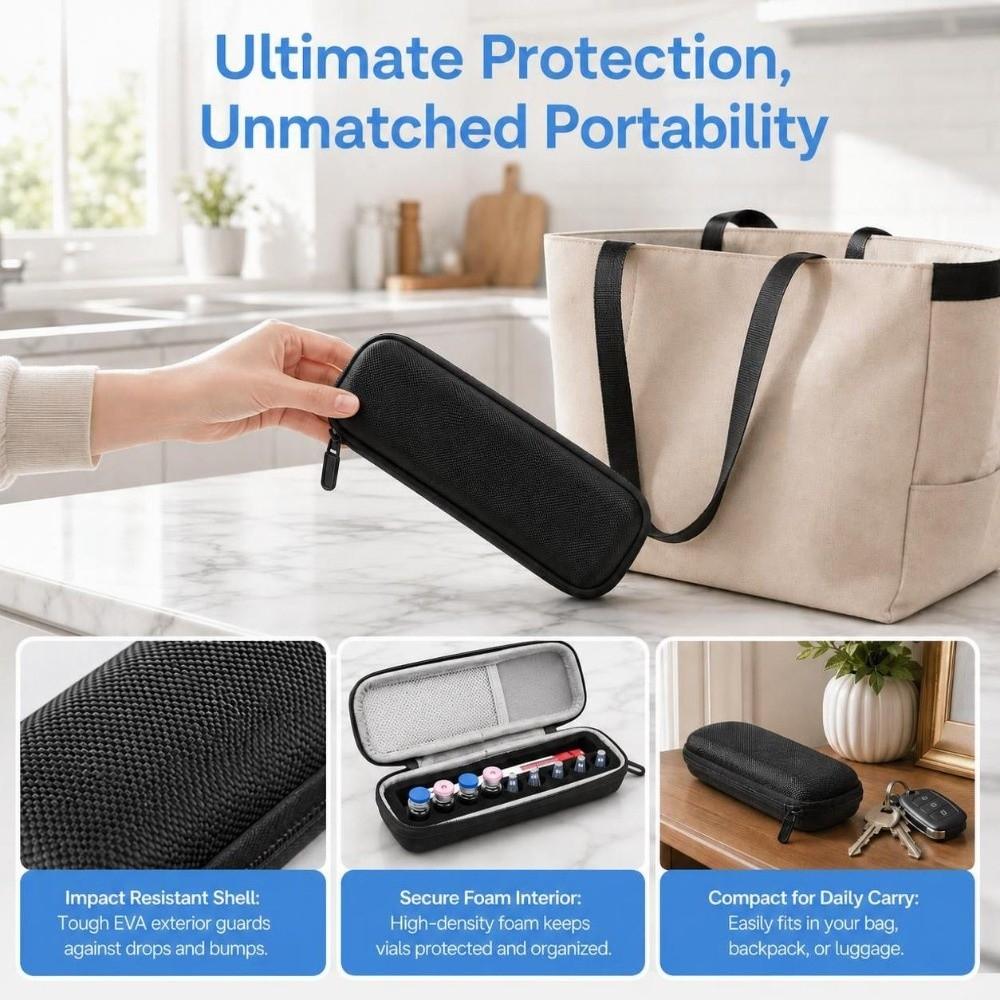 Reusable Insulin Vial Storage Box Precut Foam Slot Peptide Storage Organizer  Home Use