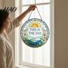 Exquisite Crystal Effect Ornament Sea Glass Style Acrylic Suncatcher, Colorful Light Catching Hanging Ornament, Decorative Creative Gift for