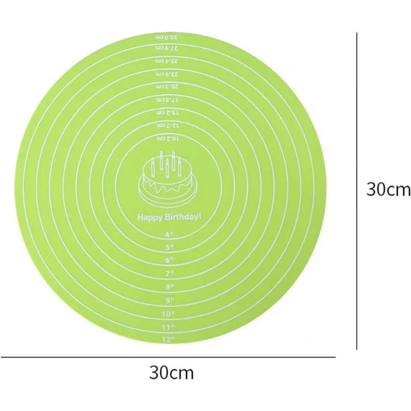 1/3Pcs Food-grade Silicone 30cm Circular Pad Kneading Mat Placemat Kitchen Baking High Temperature Resistant Non-Slip Dough Mat