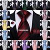 Slik Mens Tie Clip Set Red Checks Necktie Pocket Square Cufflinks Wedding 4pcs