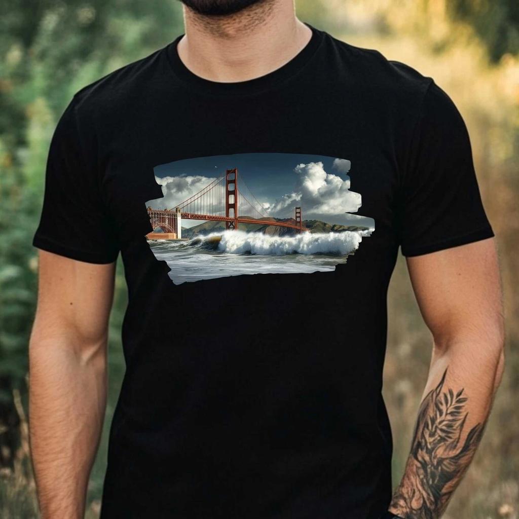 T-Shirt Herren Golden Gate Bridge Motiv Baumwolle Größe XS bis 5XL