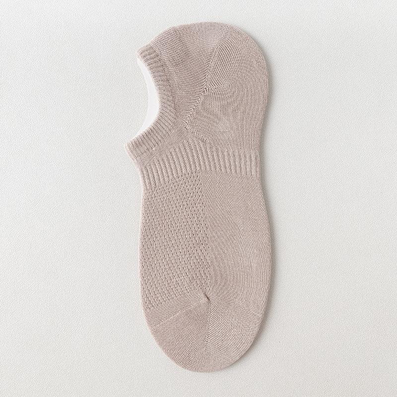 5 пар мужских сетчатых дышащих носков из чистого хлопка с защитой от скольжения и низким верхом и небольшим отверстием