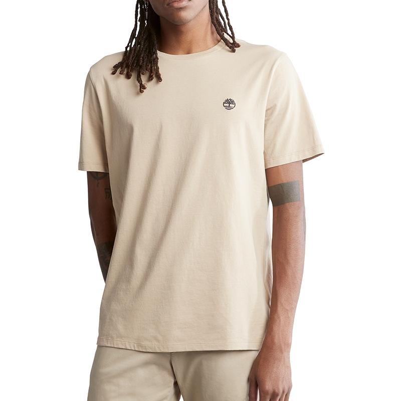 Timberland T-Shirts Men's Khaki Crew Neck Moderate Straight Fit A2EKJ-269