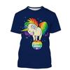 Summer Unicorn 3D Painted Art T-shirts Fashionable Casual Harajuku Fun Animal Streetwear Children's Boy and Girl Kids Unisex T-shirts