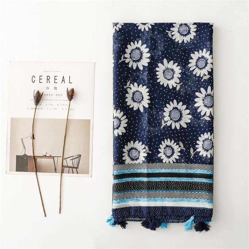 Роскошный Цветочный Женский Шарф Шаль Хлопок Лен На Ощупь Кисточки Пашмина Мусульманский Хиджаб Обёртка Леди Вискозный Шарф Фуляр