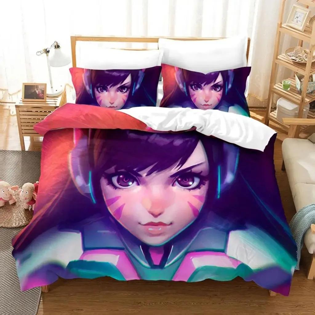 3D Печать Аниме Overwatch Widowmaker Напечатанный Постельный Набор Пододеяльник Наволочка Постельный Комплект Льняная Простыня Одеяло Покрывало Полный Размер Королевы