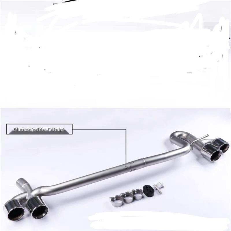 Black Carbon Fiber Stainless Steel Quad Exhaust Tips for VW Lavida - No Welding Needed