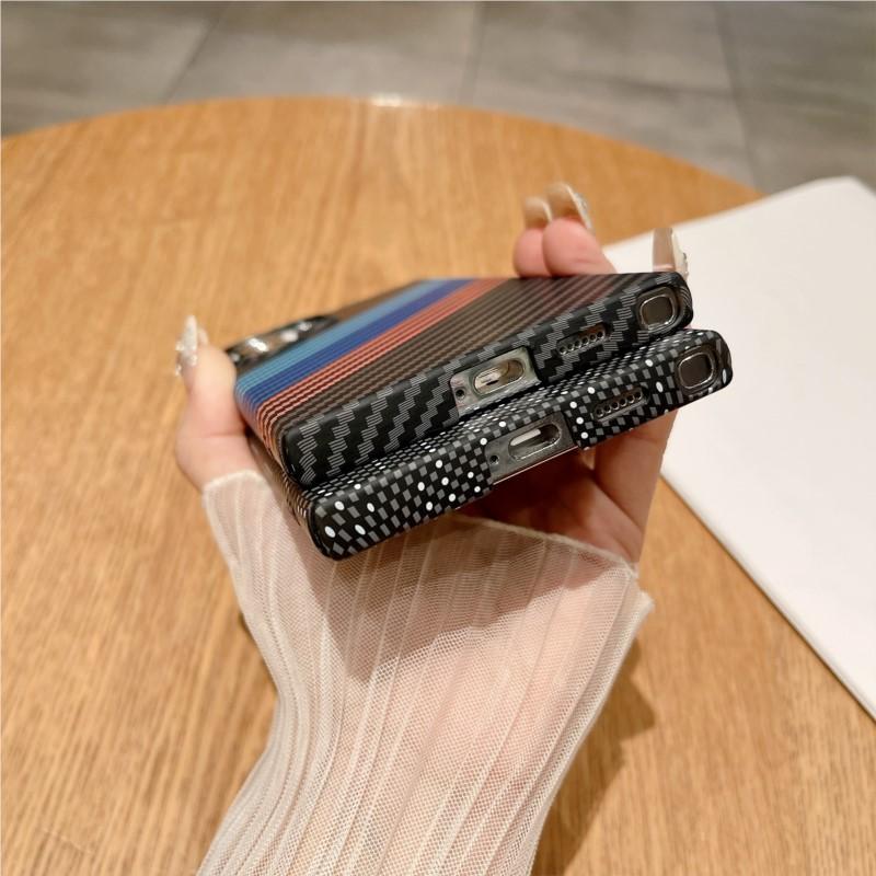Магнитный чехол с текстурой углеродного волокна Magsafe для Samsung Galaxy S26 S25 S24 S23 S22 Plus Ultra A55 A56 A15 A16 A17 Тонкая поликарбонатная крышка
