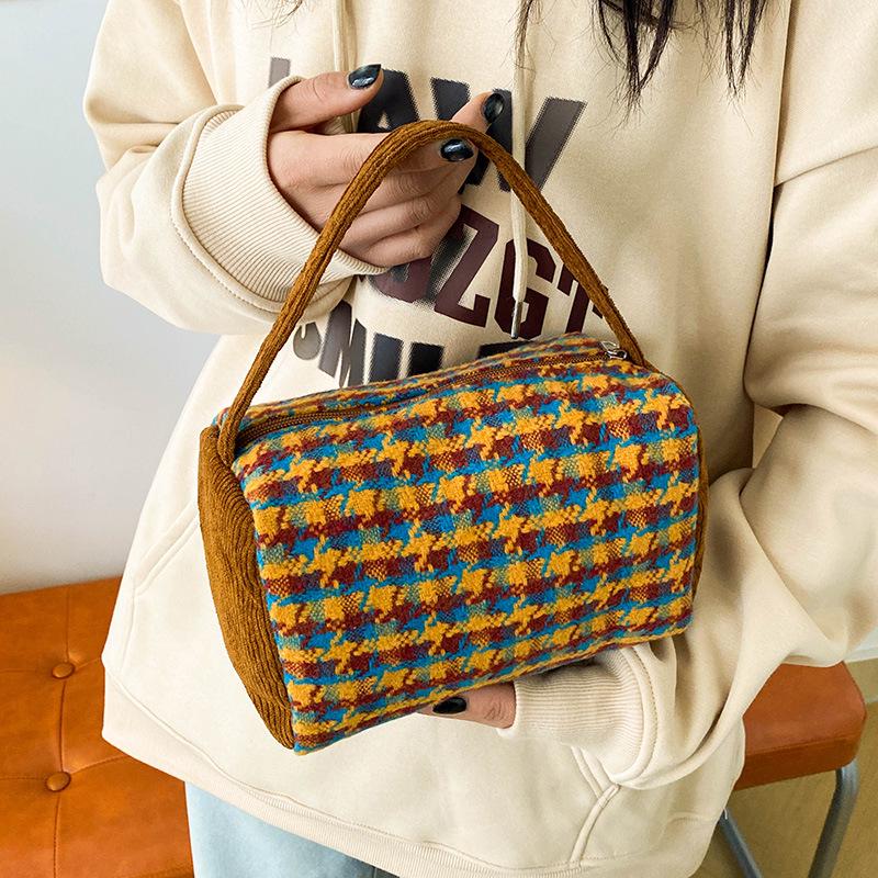 Серебристая пудровая тканая текстура косметичка - Портативный органайзер