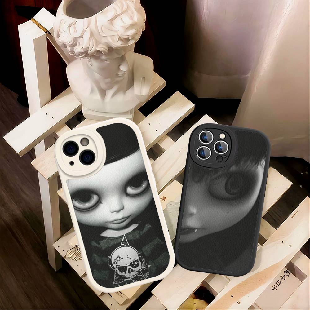 Темная милая кукла Девочка Кожаный чехол для телефона Для IPhone 16 16e 15 14 13 12 11 Pro Max Plus Mini Чехол