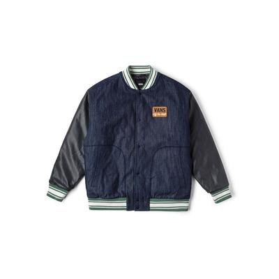 Vans Американская винтажная повседневная универсальная удобная куртка в студенческом стиле куртка унисекс темно-синего цвета VN000KC0CRF