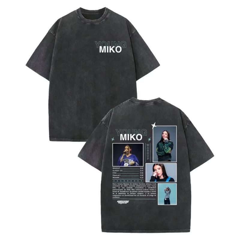 Винтажная стираная футболка с графическим принтом Young Miko Do Not Disturb, модная хип-хоп футболка с коротким рукавом, унисекс, женская оверсайз футболка
