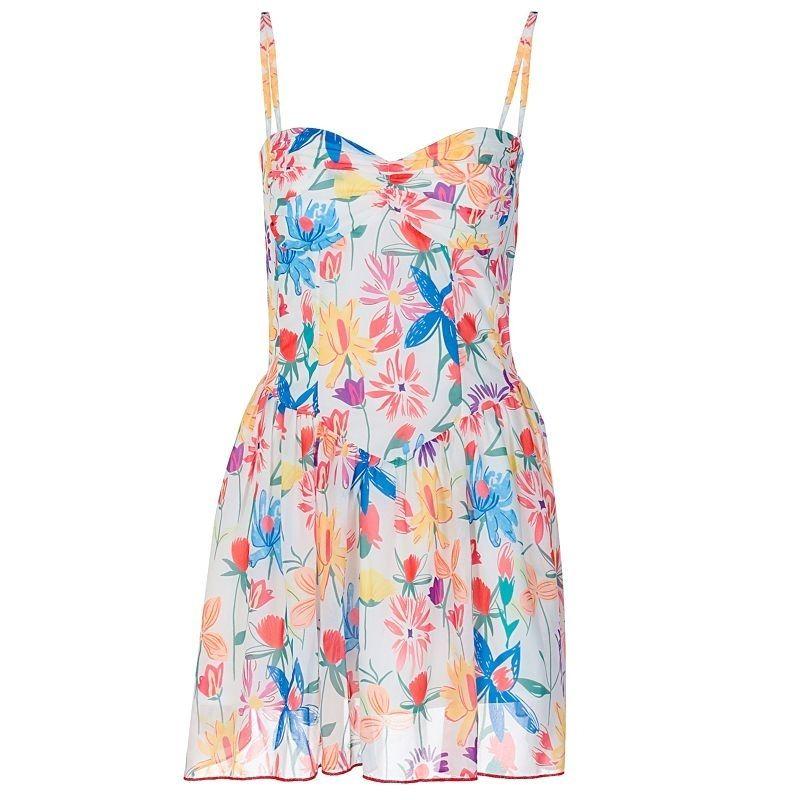 Loose Oversized Fashionable Floral Print Camisole Dress Summer Sexy Backless Short Skirt