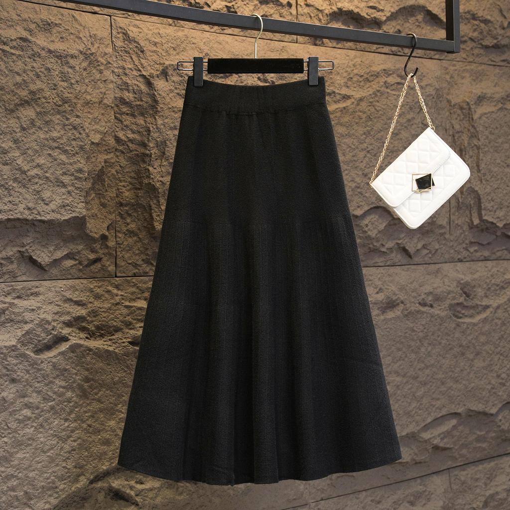 Большой размер Женская зимняя новая модель утягивающая юбка для живота и вяжущая юбка Fat Mm уменьшающая возраст средней длины юбка-зонтик большого размера