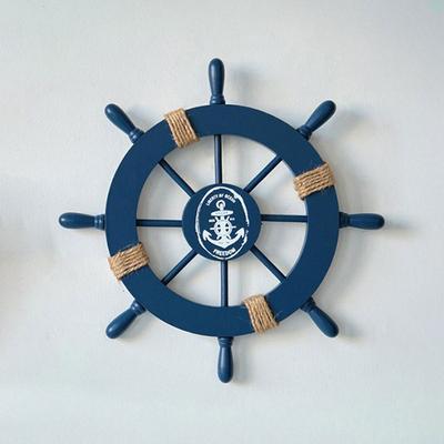 Деревянный штурвал / якорь в средиземноморском стиле, декоративный подвесной элемент - декор для стен комнаты в морской тематике, аксессуары для фотостены